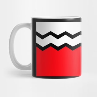 Abstract zigzag - red, black and white. Mug